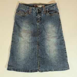 Classic Blue Denim Pencil Skirt